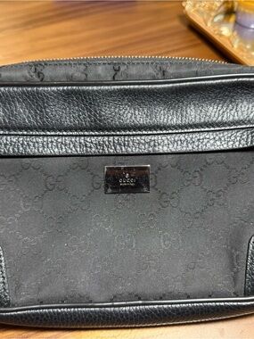 Gucci - GG Print Nylon Body/Belt/Crossbody Bag - Black/Silver - 336672